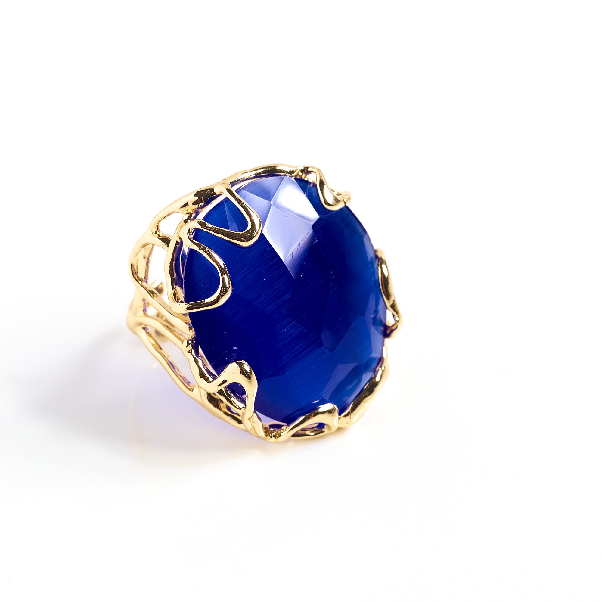 MIDNIGHT BLUE Cat's Eye La Felicita Ring - Image 2