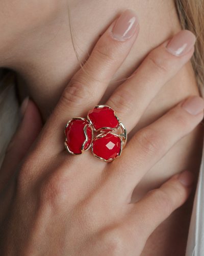 RED Agate Caramello Ring