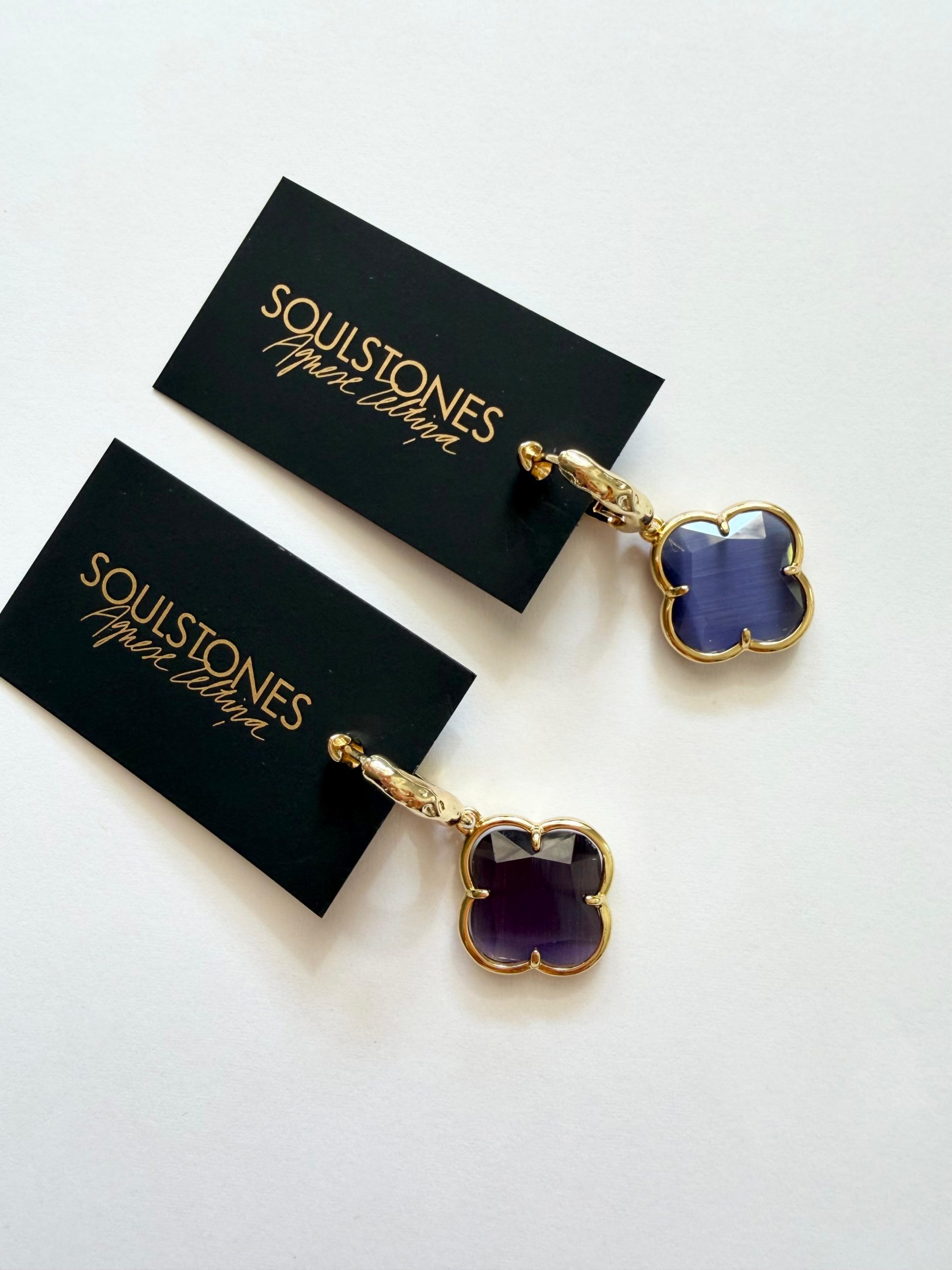 DARK PURPLE cat-ear earrings
