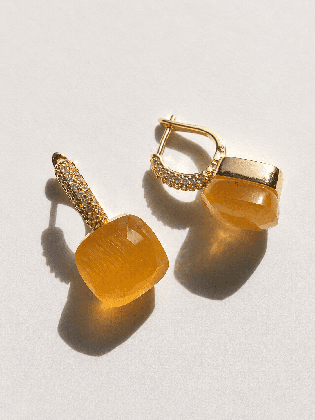 HONEY YELLOW crystal earrings