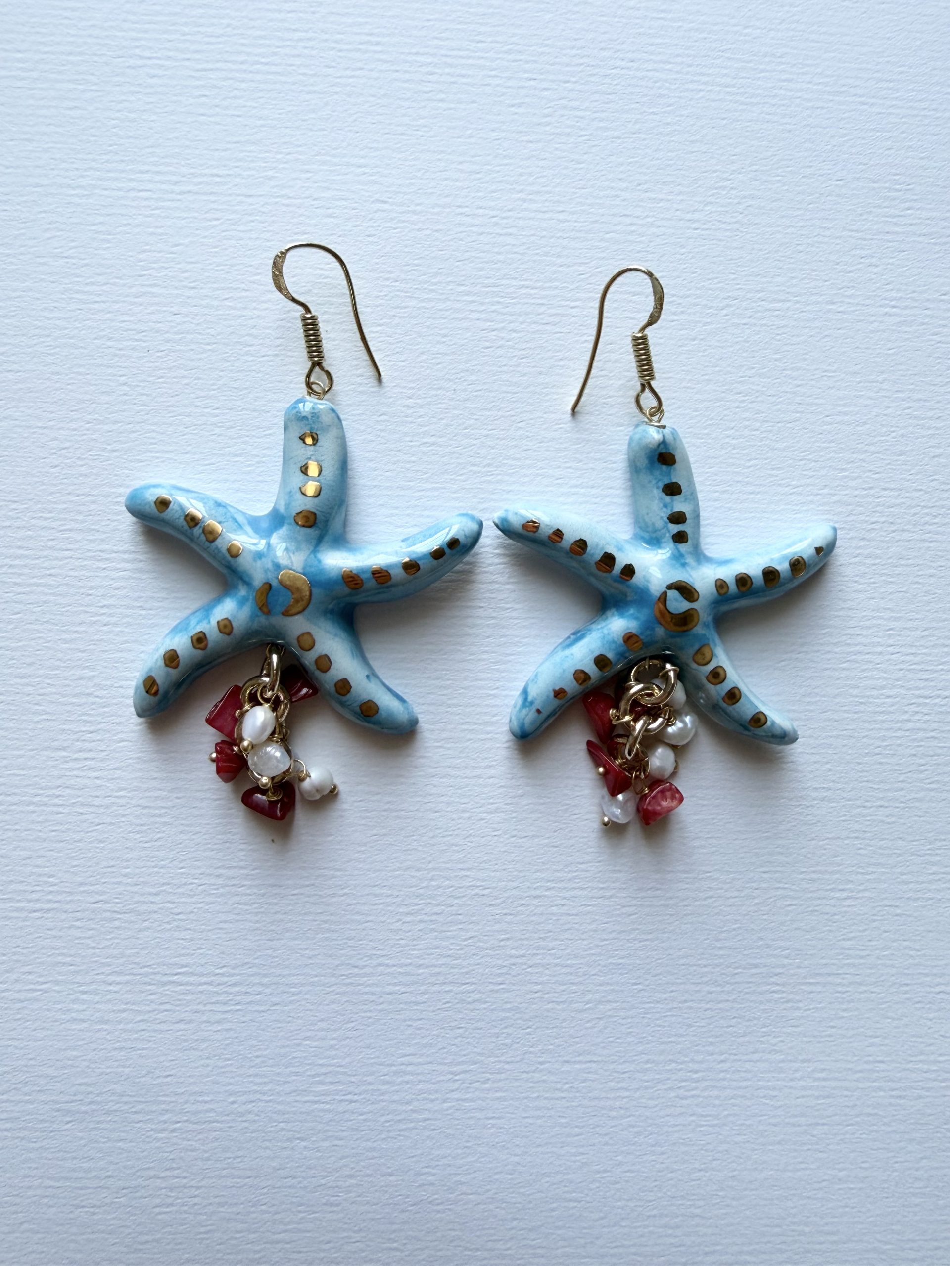 "Starfish" Earrings, Sicilian Pottery