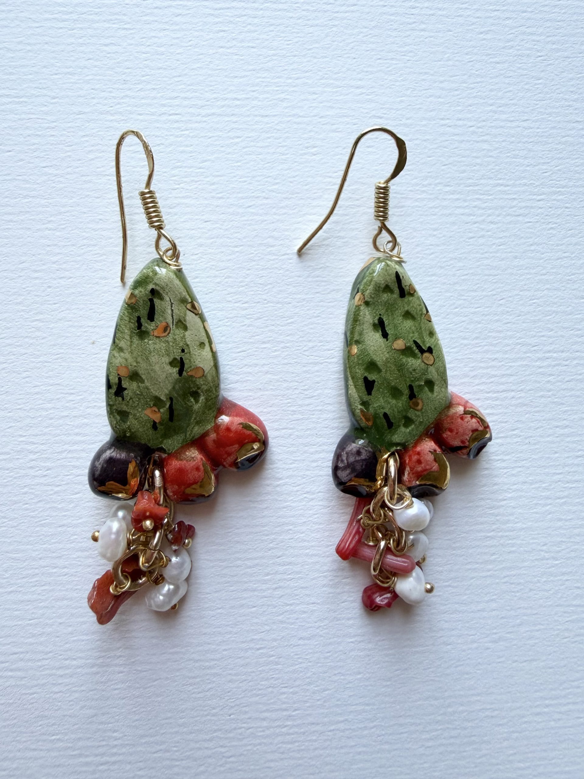 Sicilian Ceramics "Cacti" Small Earrings