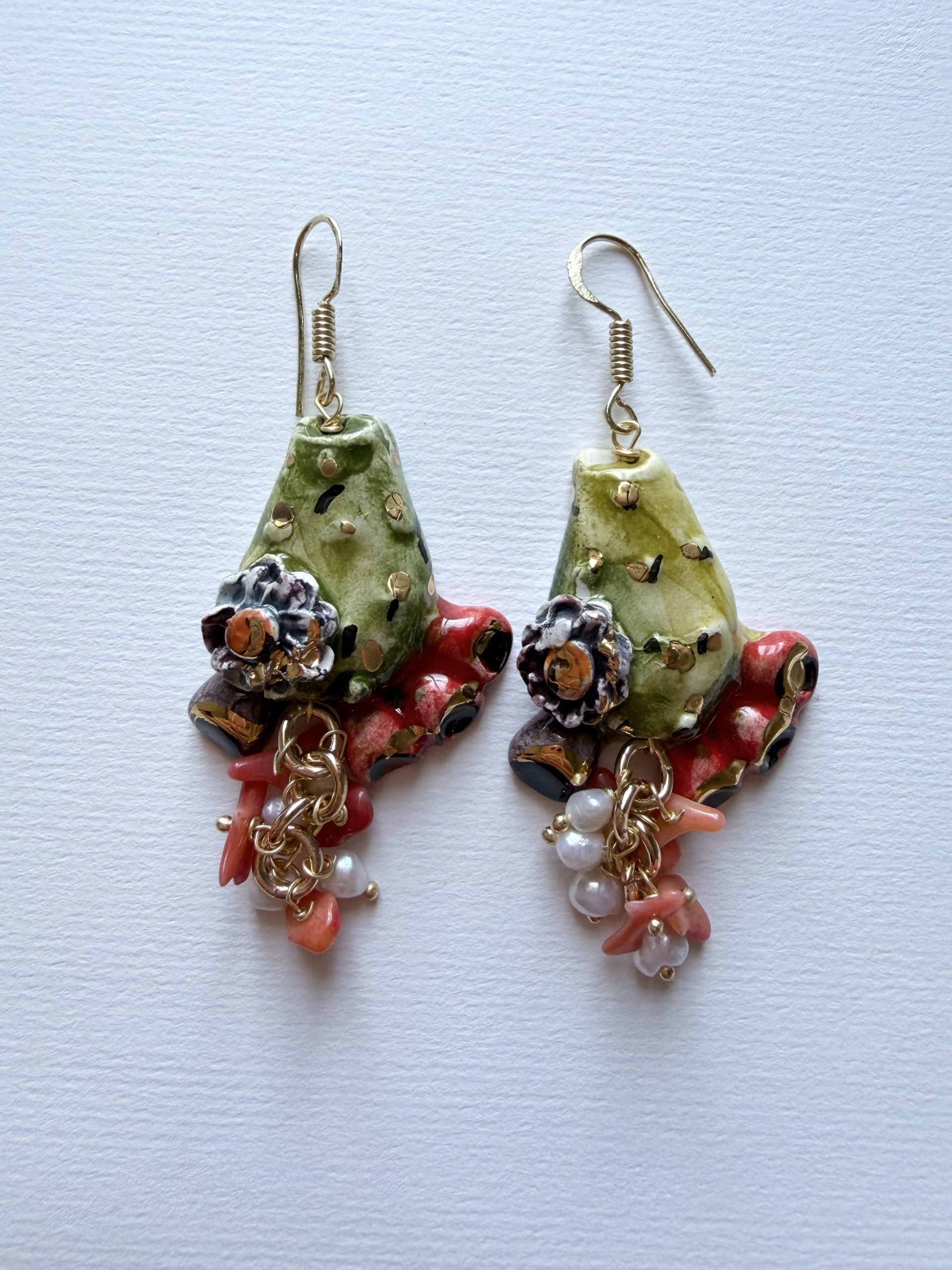 Sicilian Ceramics "Cacti" Medium Earrings