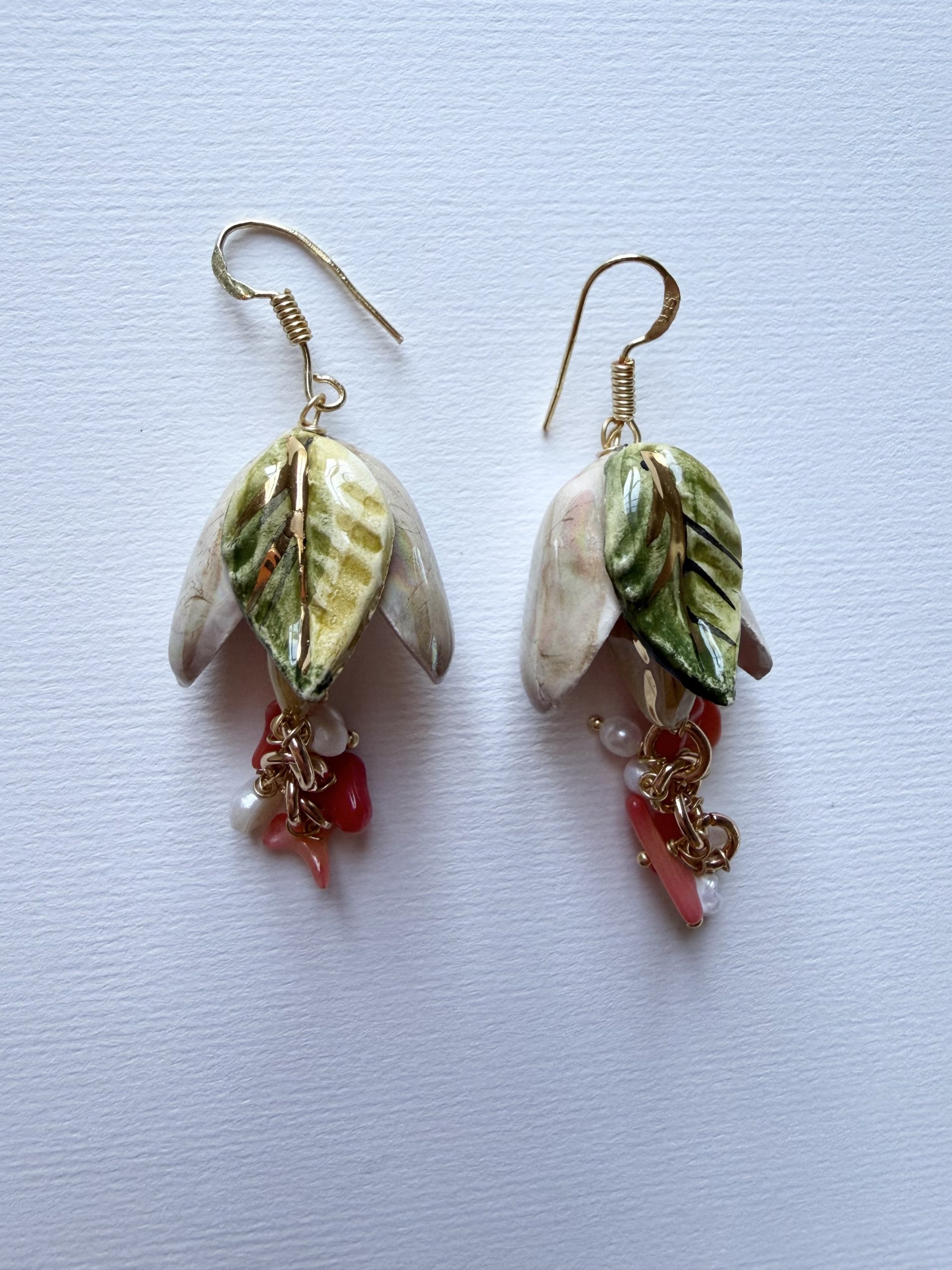 "Pistachio" Earrings, Sicilian Ceramics