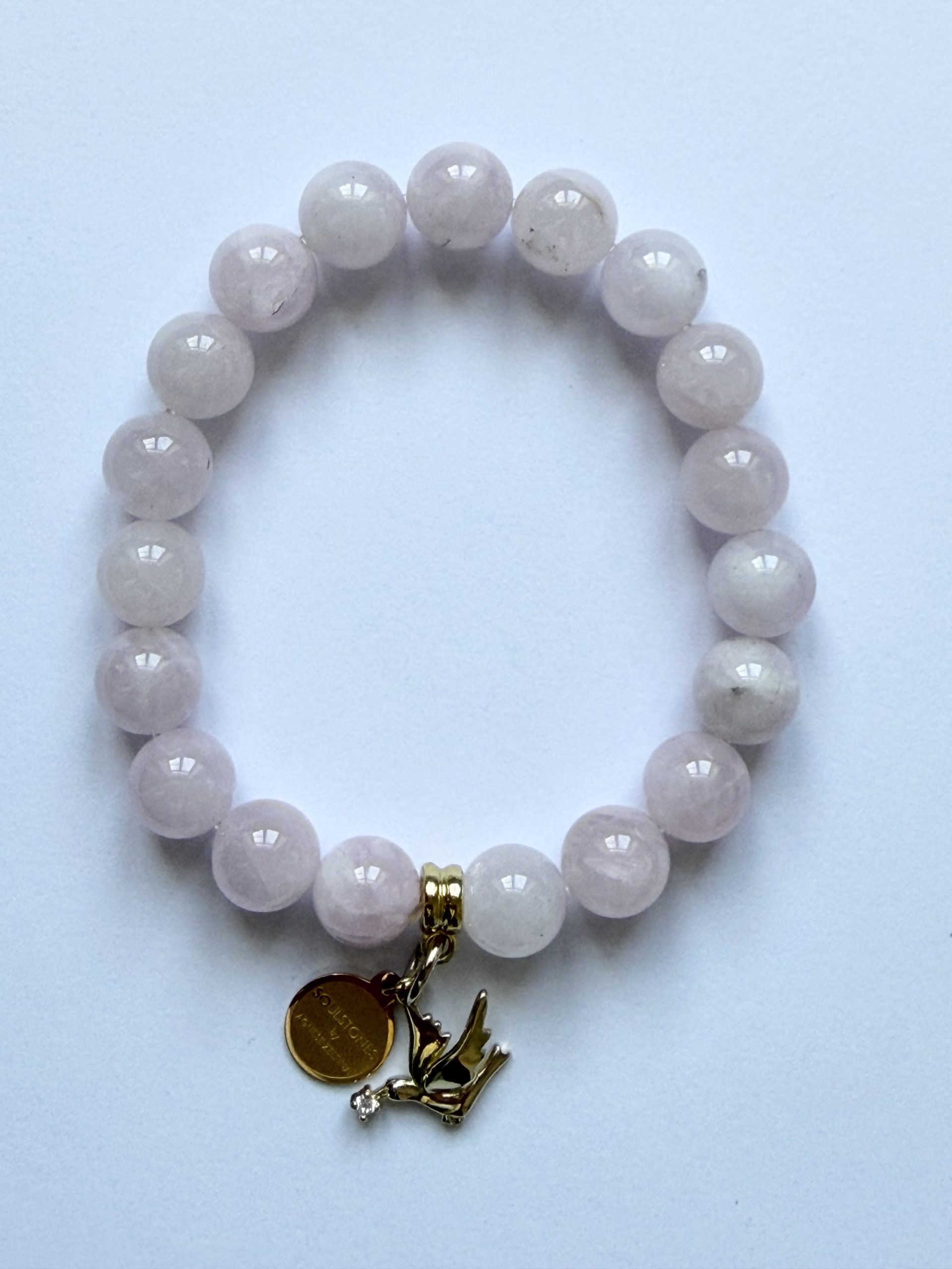 Rose quartz bracelet, 17 cm