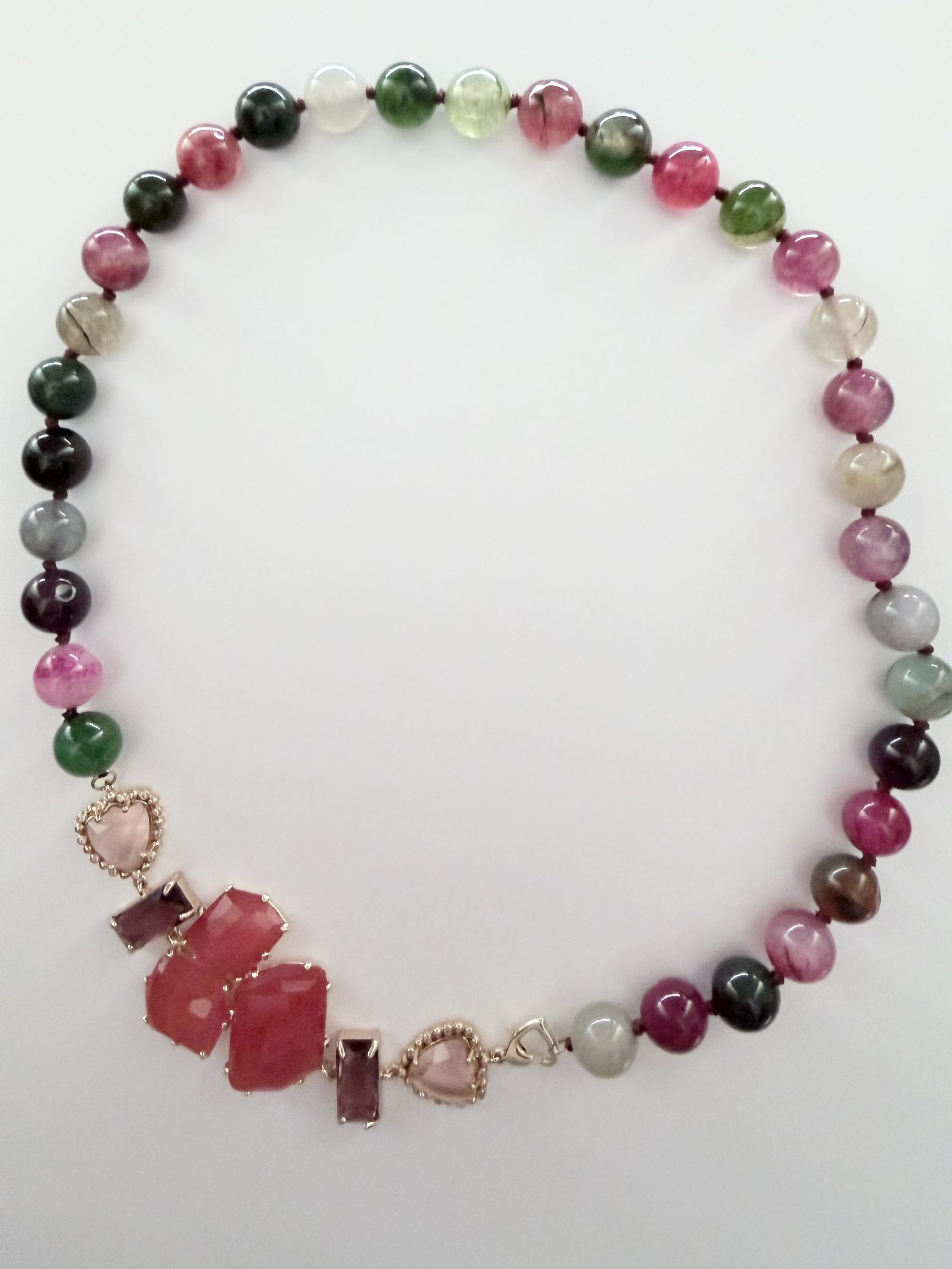 PRE-ORDER 5/29 Dolce Vita: A necklace made of colorful agate and baroque pearls set in natural stones