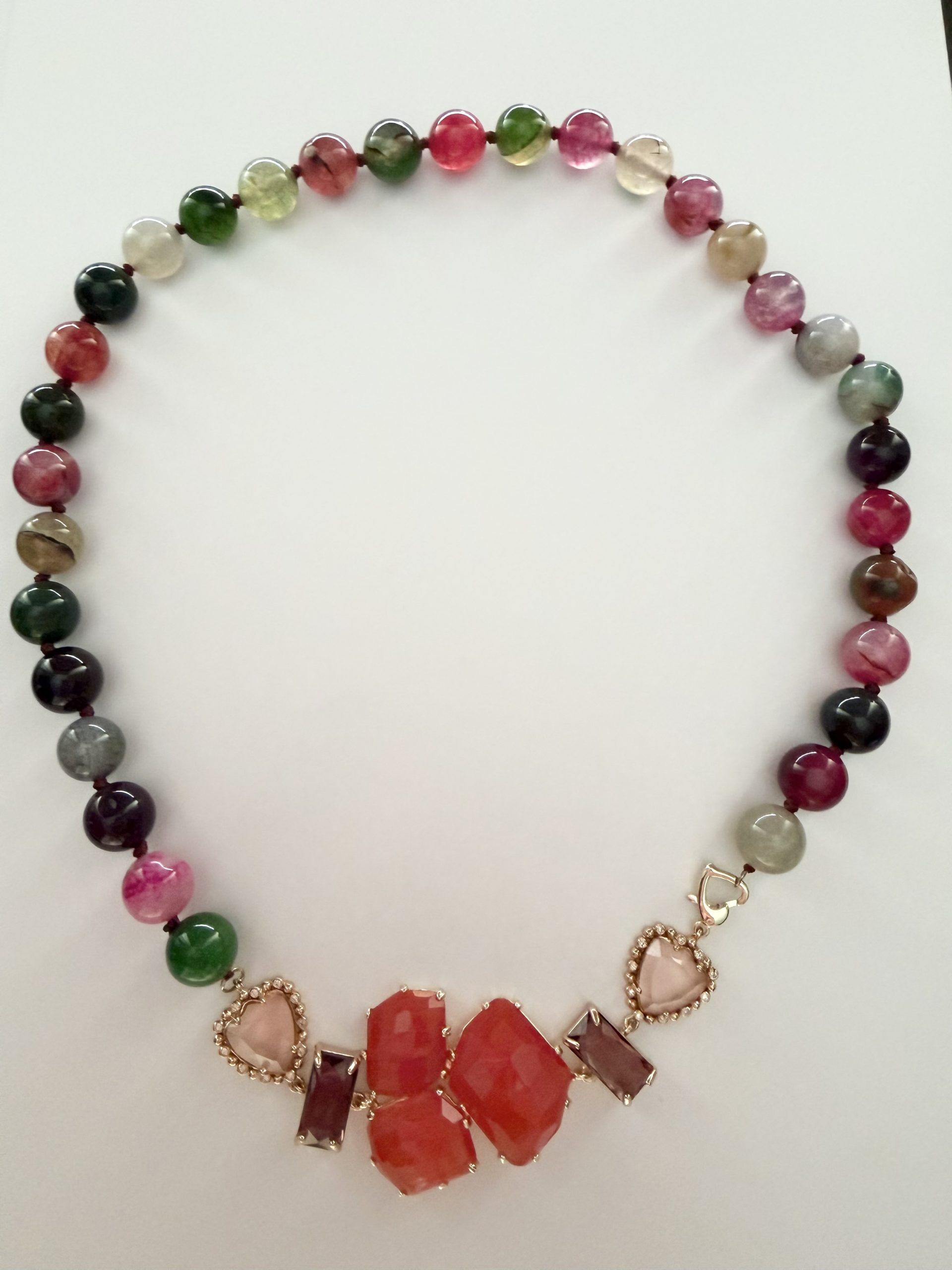 PRE-ORDER 5/29 Dolce Vita: A necklace made of colorful agate and baroque pearls set in natural stones - Image 2