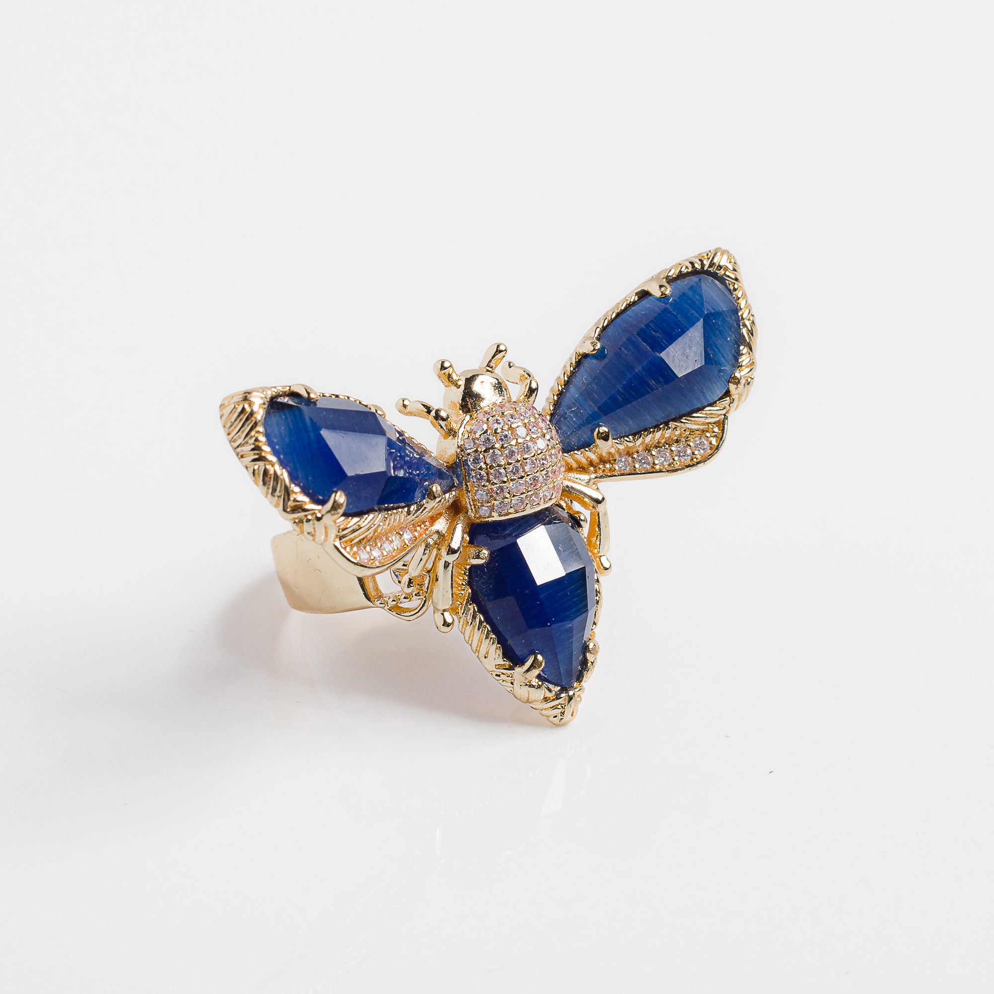 MIDNIGHT BLUE cat's eye ring