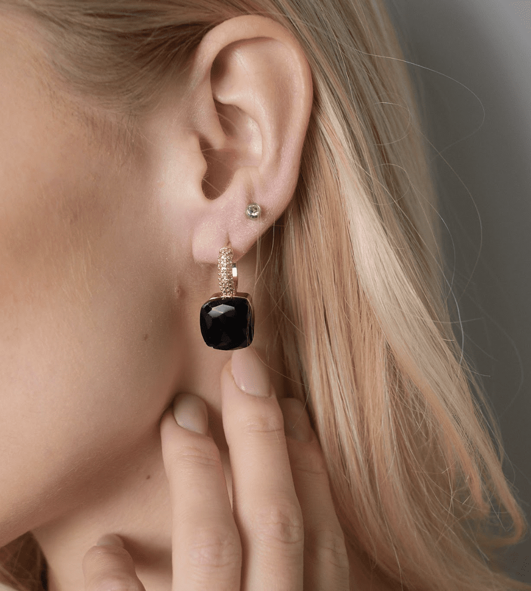 BLACK crystal earrings