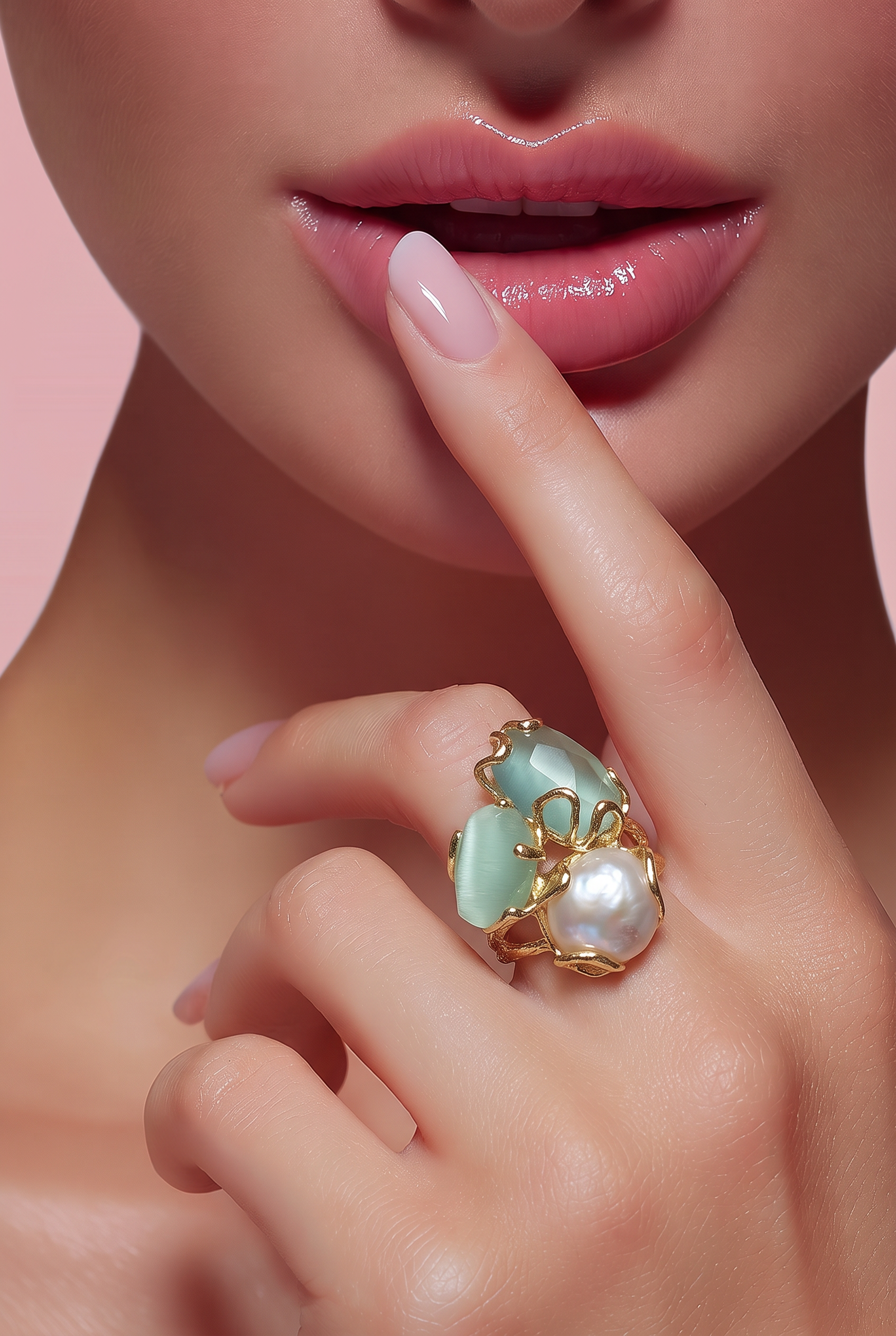 PIPARMĒTRA cat's eye, Caramello ring—a Baroque gem