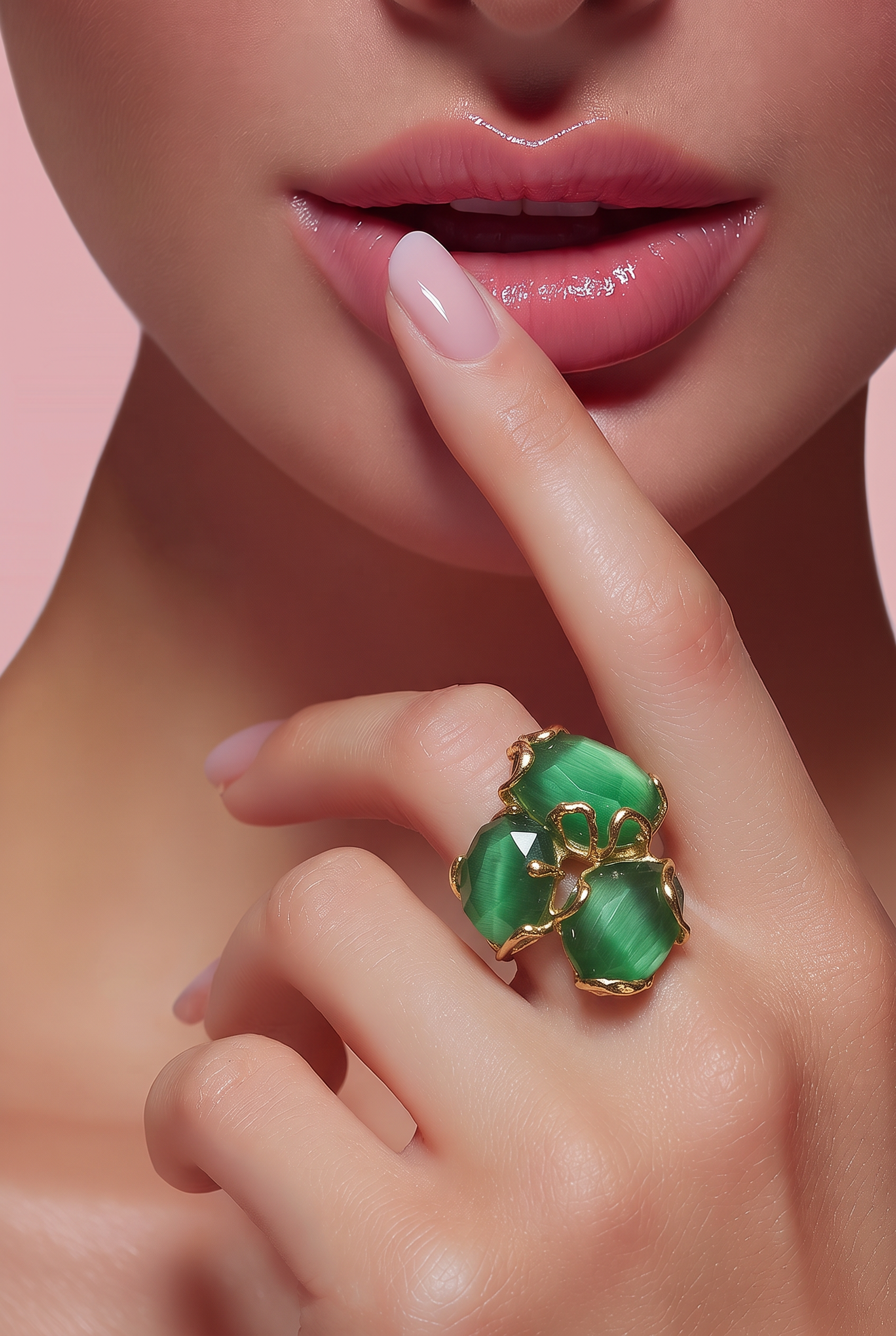 GREEN Cat Caramello Ring