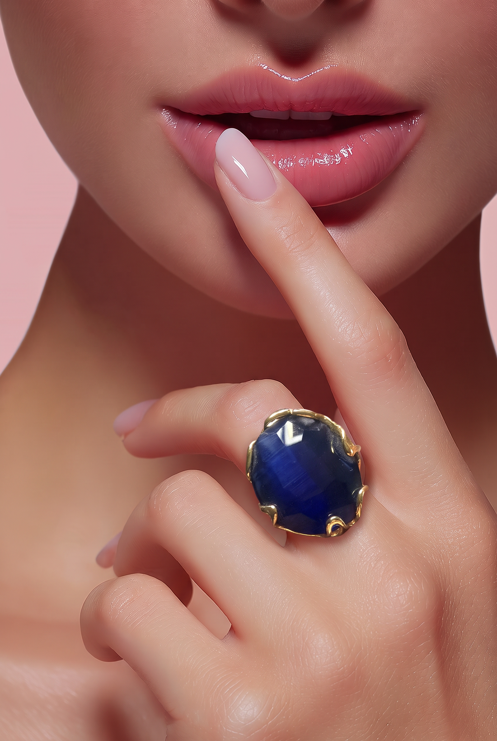 MIDNIGHT BLUE Cat's Eye La Felicita Ring