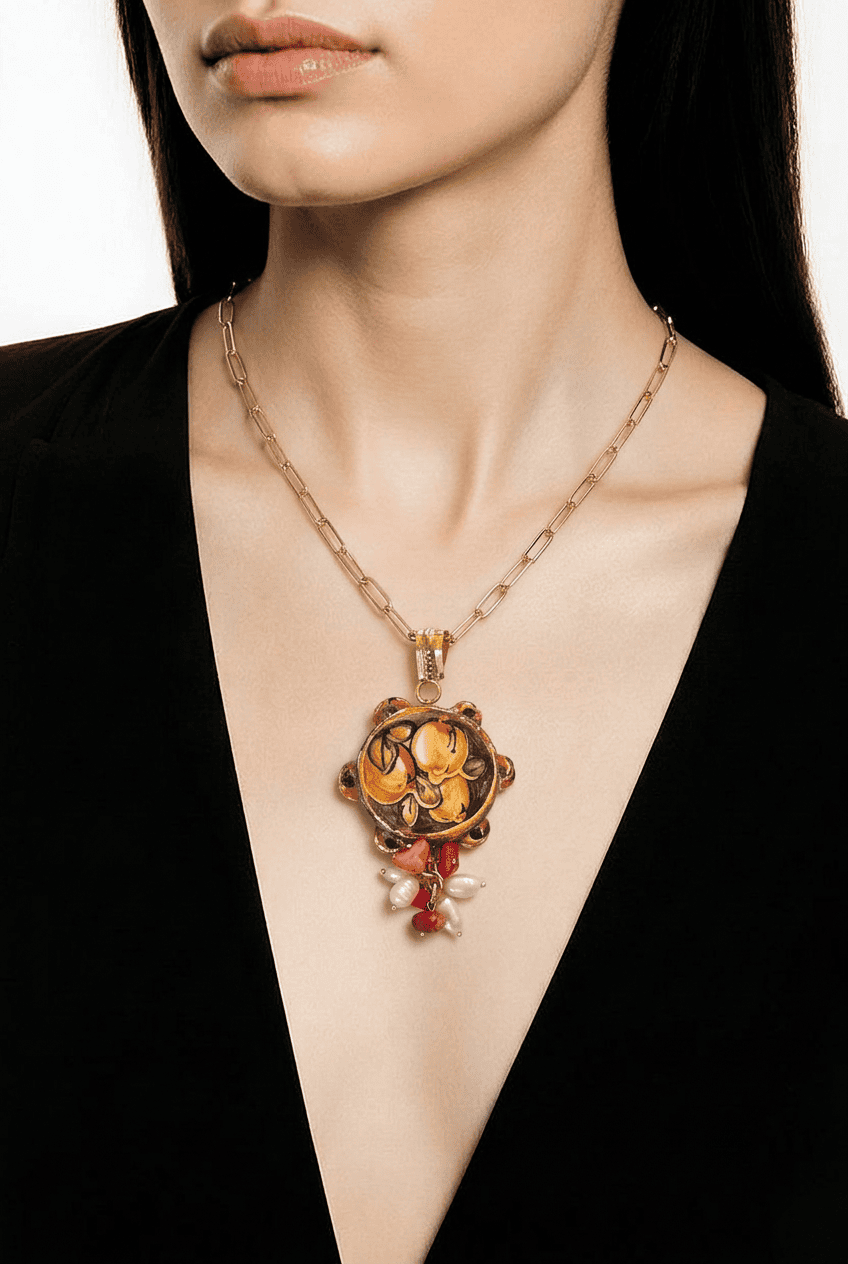 PRE ORDER 15.07. Sicīlijas keramika ,,Citroni" medaljons