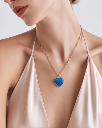 Sirds medaljons zils “Cuore” - lielais