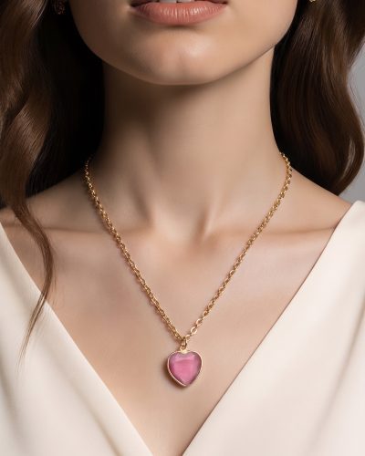Sirds medaljons rozā “Cuore” - mazais