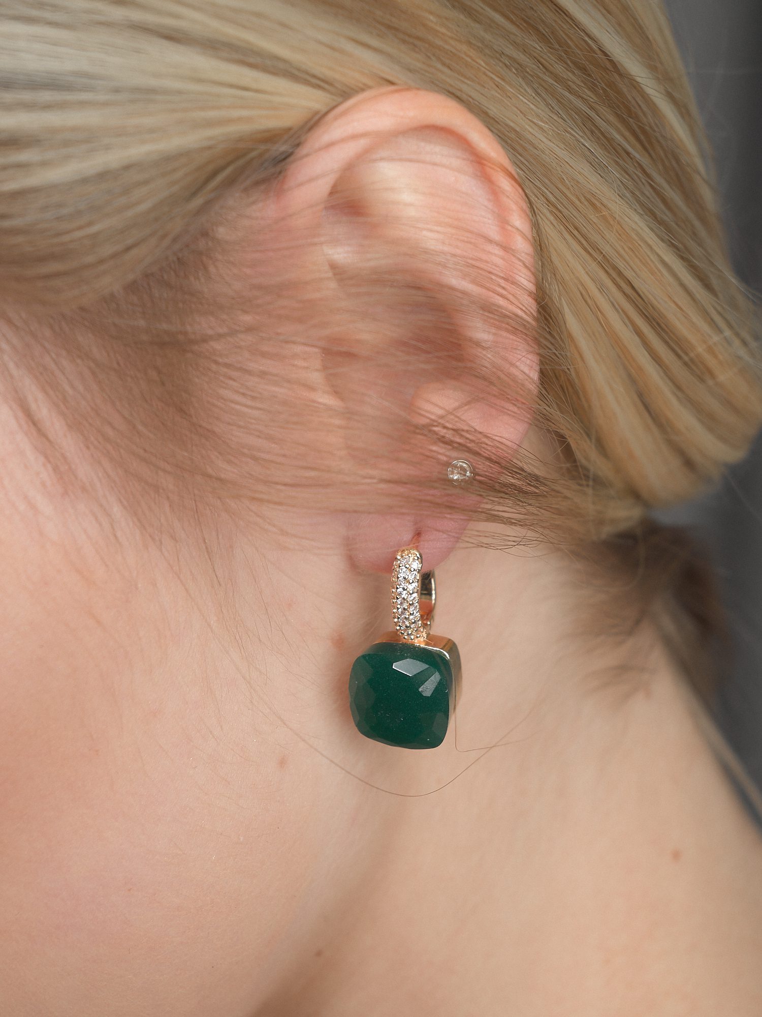 EMERALD crystal earrings