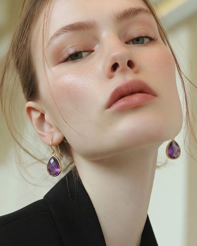 PRE ORDER 10.09. Ametista auskari lāses