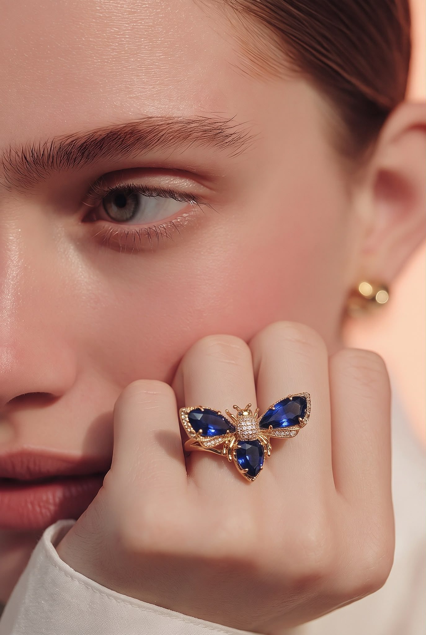 MIDNIGHT BLUE cat's eye ring