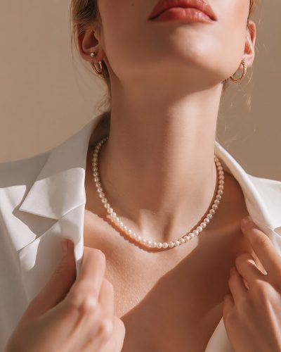ROYAL SOUL 4 mm perlamutra pērļu čokeris