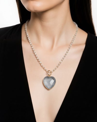 Sirds medaljons gaiši pelēks “Cuore” - lielais