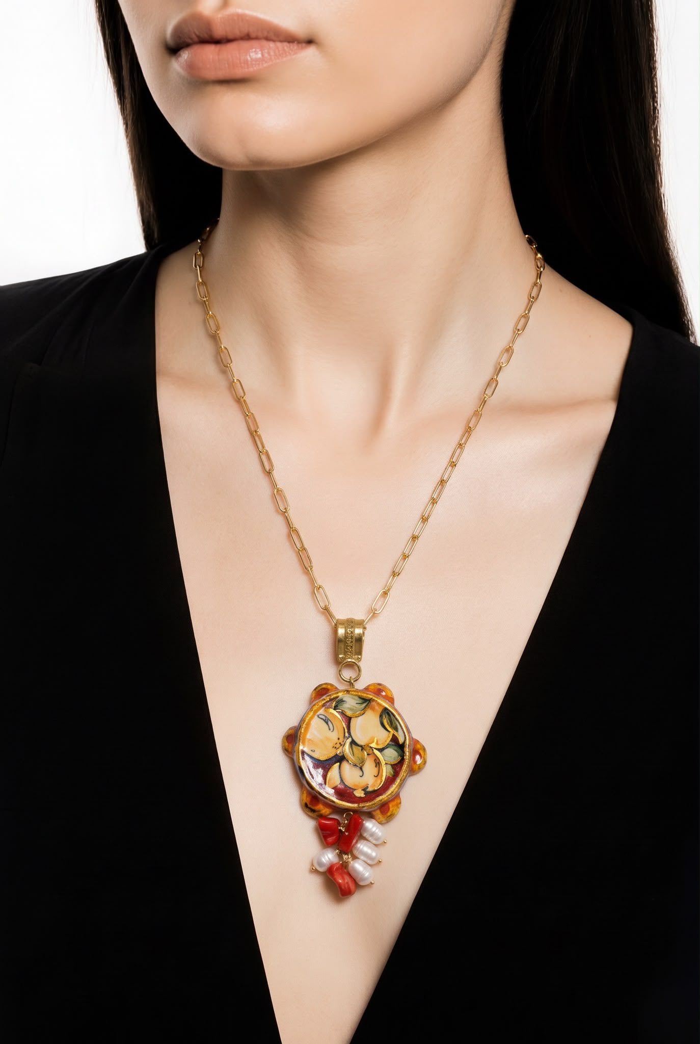 PRE ORDER 31.10. Sicīlijas keramika ,,Citroni" medaljons